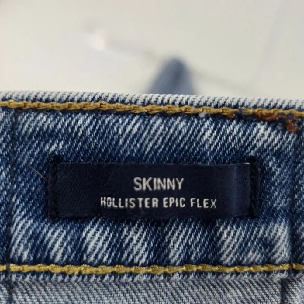 Hollister skinny epic flex jeans light wash 28x30 blue denim‎ 28x28 mens
